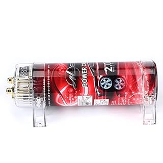 Wakects Capaciteur de Puissance Audio Automobile 2.0 Stabilisateur de Tension d'affichage Numérique pour les Amplificateurs jusqu'à 2000W avec Indicateur d'avertissement à LED Rouge Support de