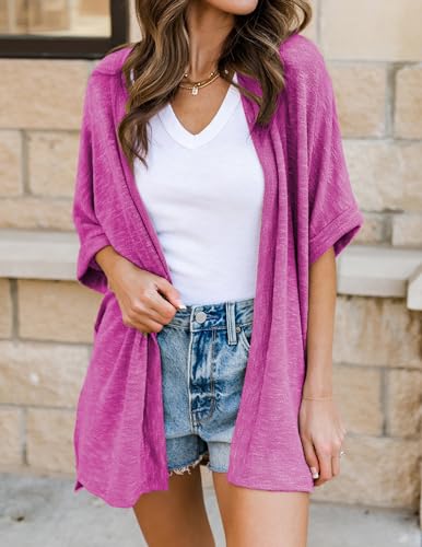 Image of Yekaty Lightweight Cardigans for Women Casual Summer Short Sleeve Cardigan Open Front Beach Coverups 2026