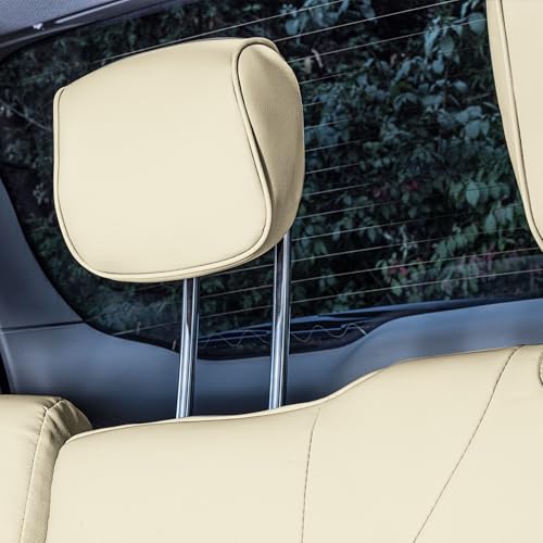 FH Group Custom Fit Car Seat Coves Speciffically Made for Chrysler Pacifica 2017-2024 - 3rd Row Set, Faux Leather, Solid Beige by FH Group - Used condition - Image 6