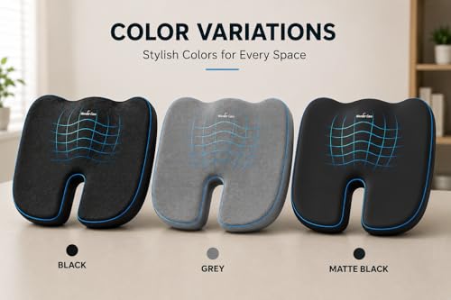 Image of Wonder Care Orthopedic Coccyx Cusion | Memory Foam for Back Pain, Sciatica Pain Relief, Tailbone Relief|Proprietary Hi-Per Foam|Cushion for Office /Home Chairs | 2 Years Warranty (Mesh Cover, 120Kg)