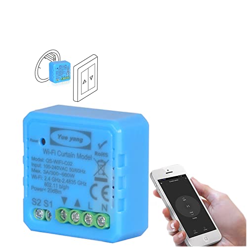Yueyang interrupteur volet roulant wifi, module de commande pour volets roulants électriques, contrôle vocal avec Alexa, contrôle de l'application Smart Life, commutateur pour et rideaux Cover