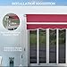 Outsunny 13' x 8' Retractable Awning, Patio Awnings, Sunshade Shelter w/Manual Crank Handle, UV & Water-Resistant Fabric and Aluminum Frame for Deck, Balcony, Yard, Wine Red