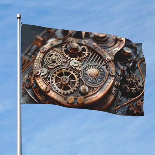 Spring Garden Flag 5x8 ft Double Sided Outside, Cool Steampunk