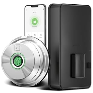 GeekTale Fingerprint Door Lock, Smart Deadbolt with App Keyless Entry Door Lock, Fingerprint Deadbolt Smart Door Lock for Front Door, Auto Lock