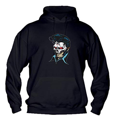  Felpa Uomo con Cappuccio Basic Top qualità Top vestibilità - H.isback - Divertente Humor Made in Italy (Nero, L)