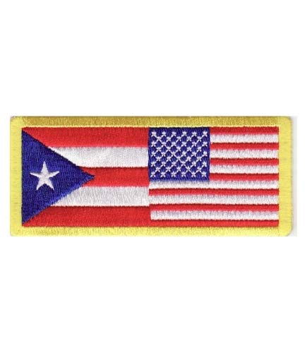 American Flag Puerto Rico Flag Patch, Puerto Rican Patches