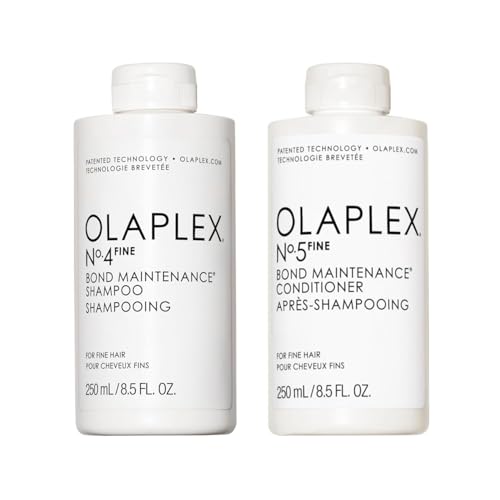 Olaplex No.4FINE Bond Maintenance Shampoo and Nº.5FINE Bond Maintenance Conditioner Bundle for Fine Hair 250ml Each