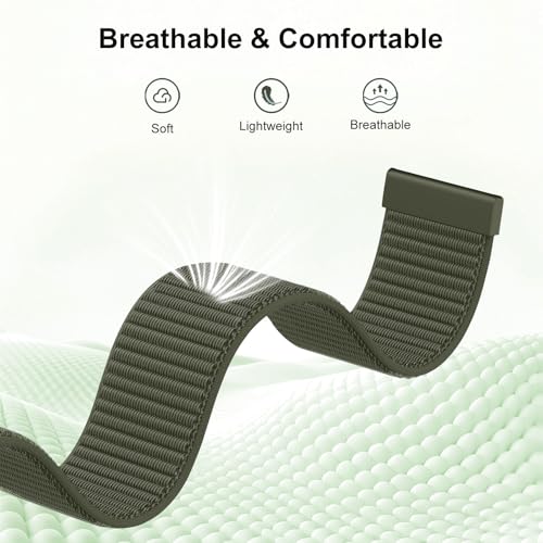 Znyziha 5 Pack Nylon Loop Sport Band Compatible with IDW13,IDW16,IDW19 Smartwatch Band,22mm Breathable Soft Watch Straps for Woneligo/Fitpolo/ID208Plus/FITVII H56/Gydom/ENOMIR/Tensky/Amzhero IDW19 by Znyziha - Used condition - Image 2