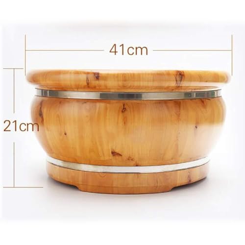 Spa de pies de madera de ciprés o roble con tornillos de cobre miniatura 5