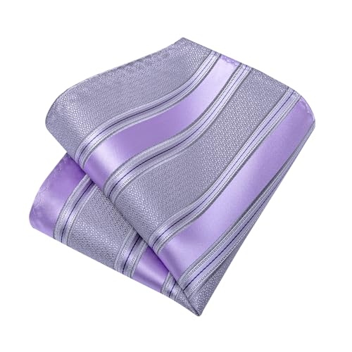 Image of DiBanGu Mens Striped Tie Silk Woven Necktie and Pocket Square Cufflinks Tie Clip Set Wedding Business Formal Gift Tie for Men
