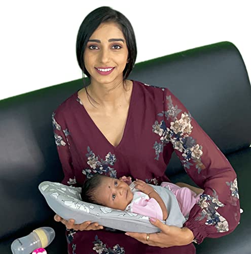 HOOPA 2-in-1 Infant Carrier & Feeding Pillow for Newborn 0–4 Months, Grey