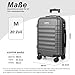 MoFut Handgepäck Koffer, 20 Zoll Hartschalenkoffer, Trolley, Leichter ABS-Rollkoffer, Reisekoffer mit 4 Rollen, 3-Stelliges Zahlenschloss (Dunkelgrau, 41L)