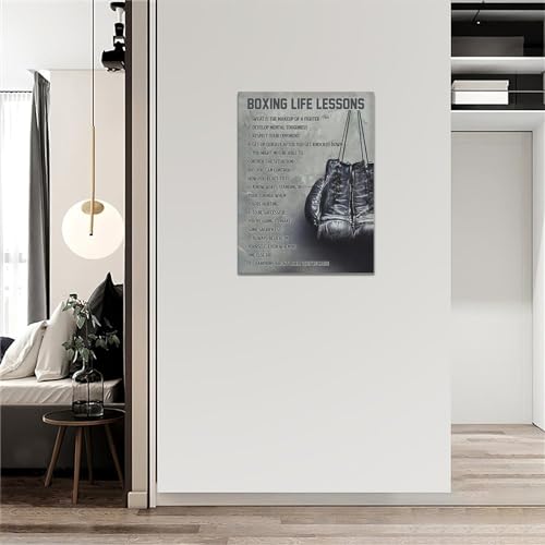 Gyeong CYF2DQUB58E711S Vintage Boxing Sports Wall Art Boxing Life Lessons Wall Decor Farmhouse Boxing Sign Retro Poster Boy Men Room Motivational Decorations Canvas Print Painting Artwork thumb #3