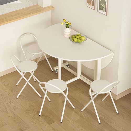 Table de salle à manger ronde pliable 80 cm pour petit espace