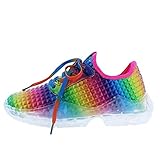 sportschuhe bunt ✅ Sohle: Die Sohle ist eine hochelastische Gummisohle, die rutschfest und langlebig ist, mit einem hohen Sicherheitsfaktor. Leute können es tragen, um für Spaziergänge, Spaziergänge, Strand und Laufen zu gehen.