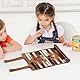 YANGUN Backgammon Spiel Set, Reisespiel zum Aufrollen, Backgammon Brettspiel, inkl. Zubehör, Schwarz Und Weiß, Spielfeld BxT: 36 x 25 cm, Lederoptik, Hochwertig Koffer Brettspiel