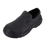 Alwayswin Frauen Slip-On Arbeitsschuhe Sicherheitsschuhe Küchenarbeitsschuhe rutschfeste Plattform Bottom Casual Arbeitsschuhe Damen Mode Bequem Lederschuhe Freizeitschuhe