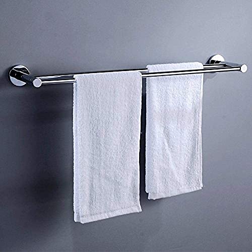 Porte-serviettes double en inox brossé mat pour salle de bain chic - 3