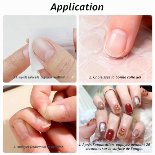ShiFaKa 600 Pièces Tampons Colle Faux Ongles Autocollants Adhesif – vue 3