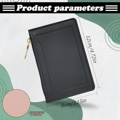 Slim Minimalist Wallet, Zipper Pocket Wallet with 3 Card Slots & 1 ID Window Card Wallets for Women/Men, Portable Front Pocket Wallet for Dating, Daily Use and Travel (Light Blue)3