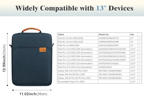 Image of TiMOVO 13 Inch Tablet Sleeve with Shoulder Strap, Indigo