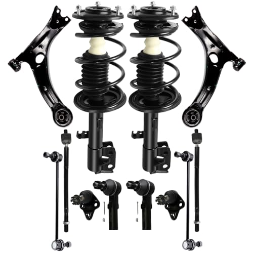 SCITOO Front Complete Strut and Spring Assembly for 2009-2013 For Toyota Corolla 2011-2013 For Toyota Matrix Ball Joint Stabilizer Bar Link Control Arm Tie Rod End Tie Rod End 472598-12PCS