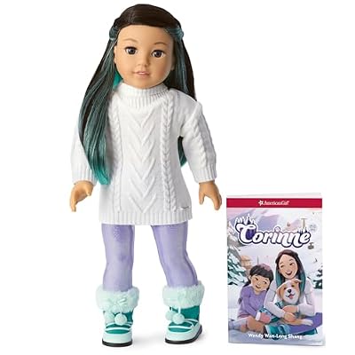American Girl Corinne Tan Girl of the Year 2022 18-inch Doll and Book with Sweater, Leggings, and Boots, For Ages 8+