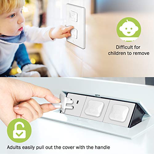 Outlet Covers Baby Proofing With Hidden Pull Handle (50 Pack) Plug Covers Prevent Electric Shock From The Source Of The Outlet Plug Child Proof Outlet Covers 3-Prong Child Outlet Protectors Outlet Cap #TOP1