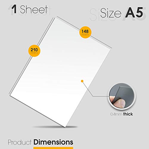 A5 Dry Wipe Magnetic Whiteboard Flexible Notice Memo Board - Kitchen Fridge Magnet Shopping List Family Notes White (The Magnet Shop)