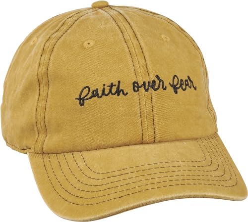 Casquette Faith Over Fear jaune et ajustable, accessoire mode unisexe en taille unique medium