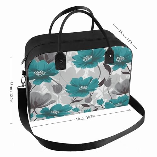 Maletín floral gris y blanco para laptop miniatura 2