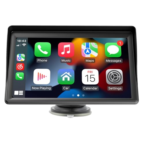 7inch Car Stereo MP5 Player, Touchscreen Display Radio Multimedia Player Head Unit with Carplay Android Auto GPS Navigation WiFi Bluetooth 5.0 Mirror Link Reversing Video Input for Automobile