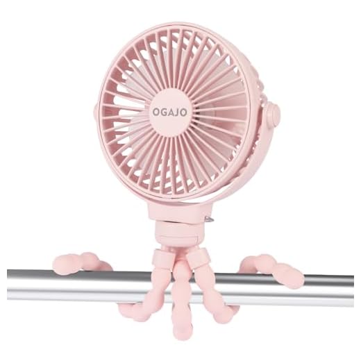 Portable Stroller Fan Personal rechargeable USB Fans With 5200mAh 3 Speeds Battery Small Baby Car Seat Mini Handheld Clip On Fan for Pram Crib Bike Treadmill Outdoor Camping Travel and Student Desk