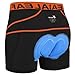 Baleaf Men's 3D Padded Bike Bicycle MTB Cycling Underwear Shorts (Orange, M)