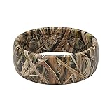 Groove Life Mossy Oak Blades Camo Silicone Ring - Breathable Rubber Wedding Rings for Men, Lifetime Coverage, Unique Design, Comfort Fit Ring - Size 13