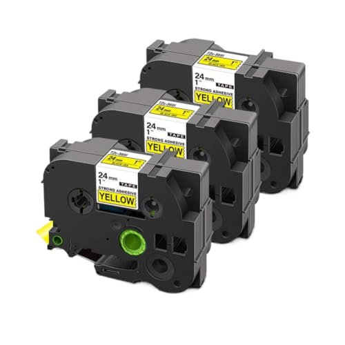 �����p�A�N�����S���e�[�v �^�b�N���x���e�[�v�v�����^�[ S251 S151 S651 SM951 24mm �ɑΉ�(Black on Yellow)