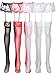 4 Pieces Lace Garter Belts Lace Suspender Belt Lingerie Thigh High Stocking for Women Ladies (Color Set 1)