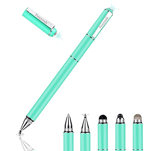 Penyeah 4-In-1 Multi Tips Black Stylus Pens For Touch Screens Bundle With Blueish Green Diamond 4-In-1 Flocked Fiber Tip Multi Tips Stylus #TOP7