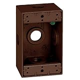 SIGMA ENGINEERED SOLUTIONS Metal Electrical Outlet Box, Weatherproof, Easy Mount Plug and Receptacle Protector, 1 Gang Box, Bronze, (E) 5 Holes