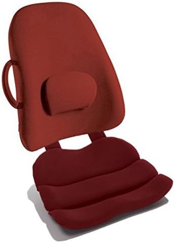 Obus Forme Combo Ergonomic Orthopedic Low Back Backrest And Contoured Seat Cushion - Back/Stress Pain Relieve -Burgundy
