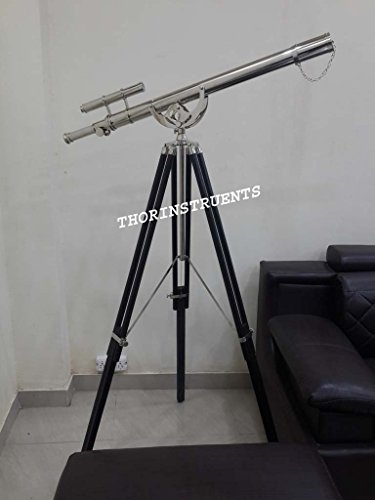 Nautical Brass Collectible Telescope Black Tripod Stand Maritime Gift Rustic Vintage Home Decor Gifts