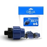 DOJA Barcelona Connettore a Compressione MDPE Maschio - 25x1" - Pack 4 - Raccordo per Tubo Acqua PP, Giunzione Rapida Sicura, Resistente, Installazione Facile, Connettore per Tubi, Raccordi