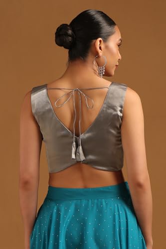 Image of Soch Womens V-Neck Tissue Princess Line Padded Sleeveless Blouse