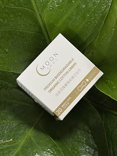 Moonpads Panty Liners - 100% Biodegradable Menstrual Pads | Set Of 20 Organic Premium Micro Liners | Environmentally Friendly | Leak-Lock | Bpa Free | Vegan & Cruelty Free | Non-Toxic #TOP1