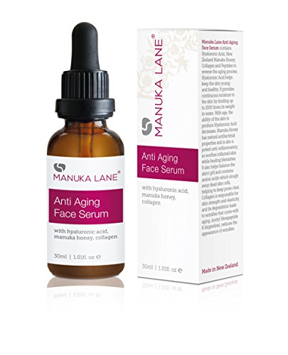 Anti-Wrinkle Manuka Honey Cream Serum with Collagen, Hyaluronic Acid, & Pure Honey, by Manuka Lane | Natureâs Most Powerful Anti-Aging Facial Serum