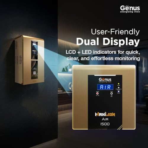 Image of Genus MaxiLion Air 1500 Inverter 1125 VA with Upto 12 Year Life Integrated 1280Wh Lithium-Ion Battery for Home Office & Shop - Full 5 Year Product Warranty