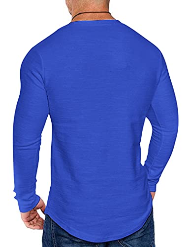 COOFANDY Men 2 Pack Muscle Fitted T Shirt Gym Workout Athletic Long Sleeves Tee