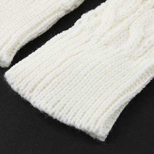 kowaku 2 Pares de Luvas Sem Dedos de Inverno em Malha Longa, Comprimento Do Cotovelo, Orifício