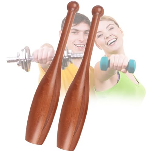 CBLdF Wood Indian Clubs for Training,Pair of Traditional Wooden Clubbells - Shoulder & Grip Strength & Mobility Fitness Exercise Training | Home & Gym Workout-Large
