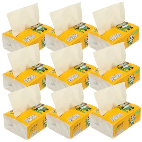 EXAOMBLE 9 Paquetes Papel De Pulpa Pulpera Pañuelos Papel Extracción De Papel Beige